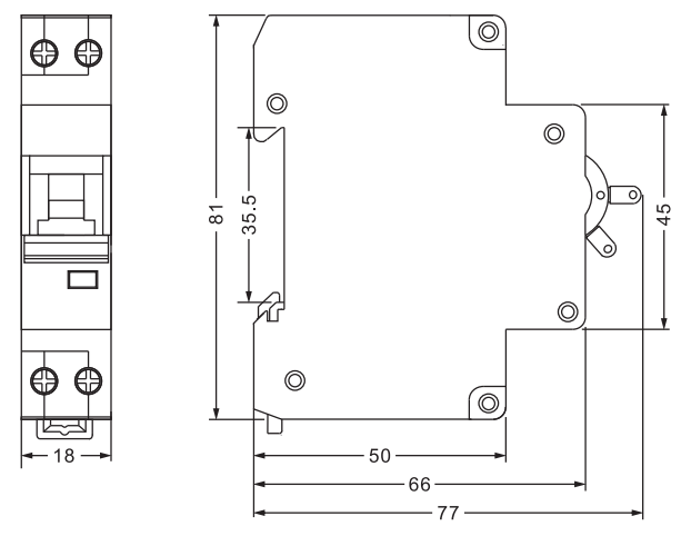 ETEK DPN MCB EKM1-40N Size