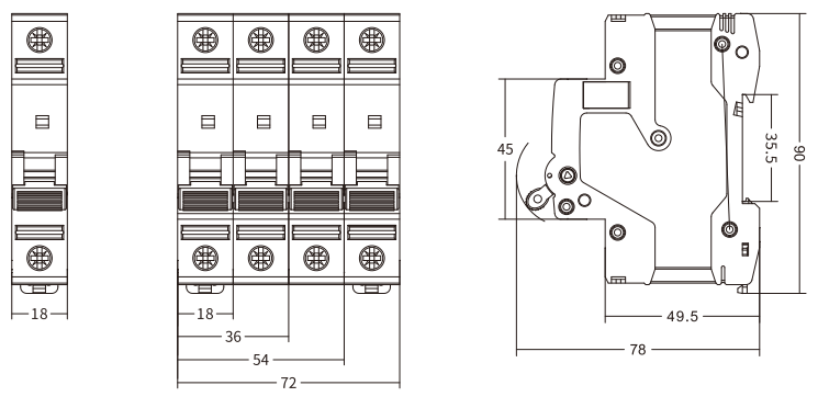 Disjoncteur miniature ETEK EKM1-125S 6kA courant nominal 125A avec  certificat TUV et CE - Chine ETEK électrique