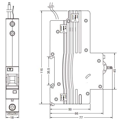 etek rcbo ekl2-40 size