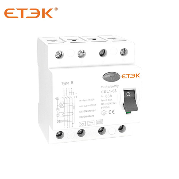 EKL1-63B 10kA Electromagnetic Type B RCCB