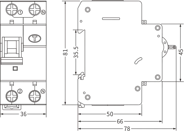 etek rcbo ekl3-40m size