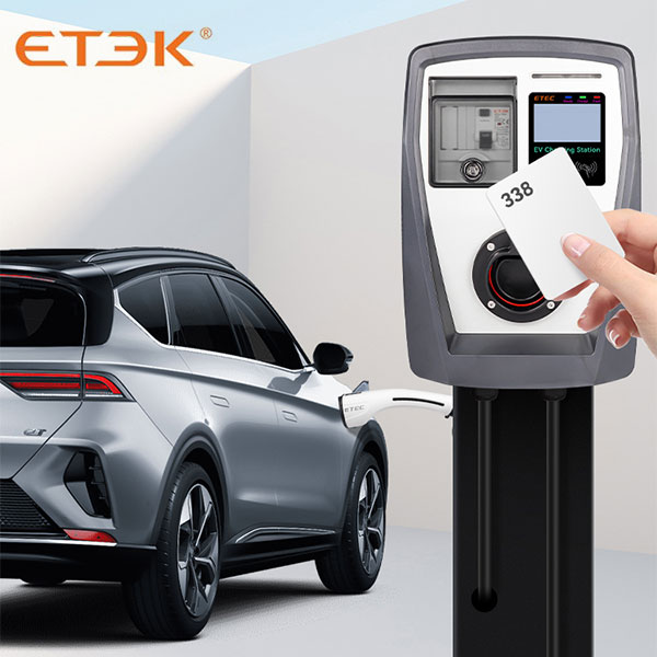 Electric Car RFID Card AC home EV Charger Wallbox (16A 32A 3.7KW/7.3KW 11KW/22KW) with IEC 62196-2 Type 2 Plug and 5 meters Cable
