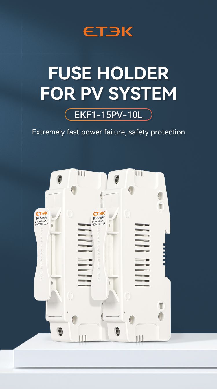 ETEK 1500VDC 250A Rail Mount Photovoltaic (PV) Solar Fuse Holders for